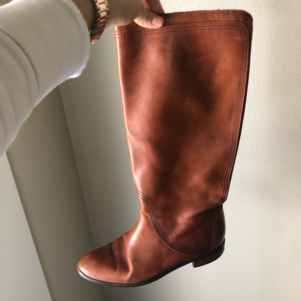 Pappagallo Brown Leather Knee-High Boots
